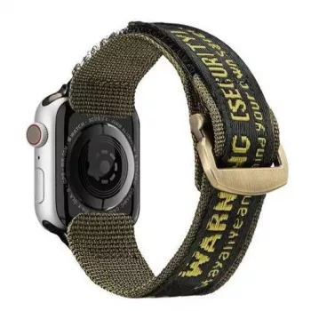 Dux Ducis Correa (Outdoor Version) de nailon para Apple Watch Ultra, SE, Series 9, 8, 7, 6, 5, 4, 3, 2, 1 (49, 45, 44, 42 mm) - Amarillo