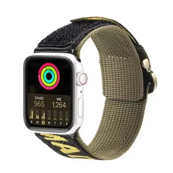 Dux Ducis Correa (Outdoor Version) de nailon para Apple Watch Ultra, SE, Series 9, 8, 7, 6, 5, 4, 3, 2, 1 (49, 45, 44, 42 mm) - Amarillo