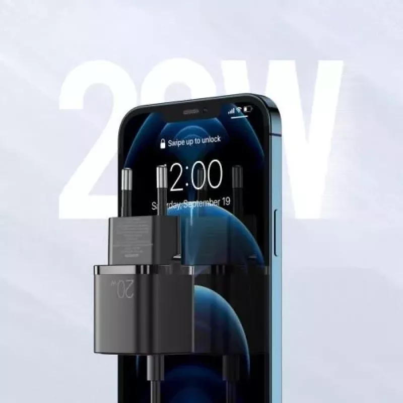 JOYROOM Cargador de pared rápido USB-C 20W Power Delivery Quick Charge 3.0 AFC Negro (L-P202)