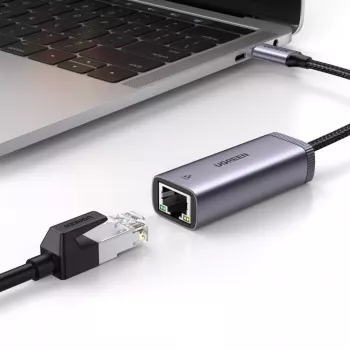 UGREEN Adaptador USB-C a RJ45 Gigabit Ethernet (Gris) - 40322 CM483