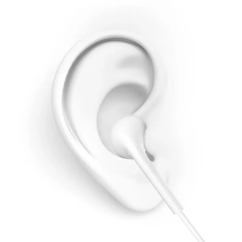 Dudao X10S Auriculares in-ear con cable y micrófono, jack de 3,5 mm, cable de 1,2 m, Blanco