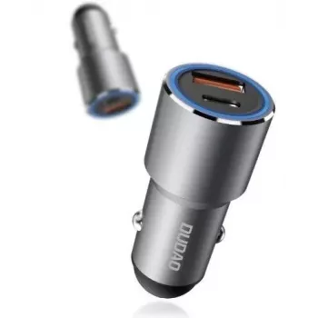 Dudao R4PQ Cargador de coche 22,5W 1xUSB-C + 1xUSB-A gris