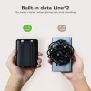 VEGER Batería externa C11 (W1170) PD QC3.0 22,5 W 10000 mAh con cables USB-C y Lightning integrados, Negro