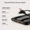 VEGER Batería externa C11 (W1170) PD QC3.0 22,5 W 10000 mAh con cables USB-C y Lightning integrados, Negro
