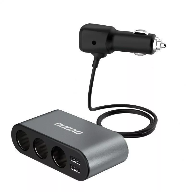Dudao Cargador de coche 2x USB / 3x adaptador divisor para mechero Negro (R1Pro black)