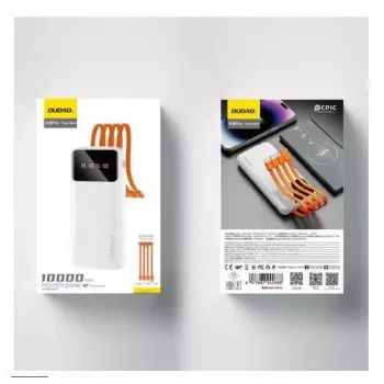 DUDAO K6Pro Batería externa 10000mAh 10W 4 cables negra