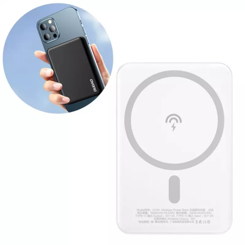 Dudao K14S Batería externa inalámbrica 5000mAh 10W negra
