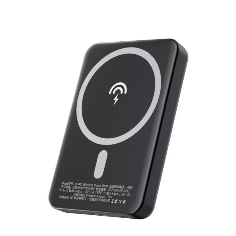 Dudao K14S Batería externa inalámbrica 5000mAh 10W negra