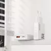 Dudao A30EU GaN 30W Cargador de pared USB-C USB-A con cable USB-C a USB-C 1m Blanco