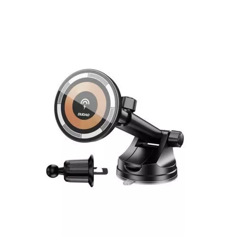 Dudao F12MAX+ Soporte magnético de carga inalámbrica para coche 15W con MagSafe - Negro