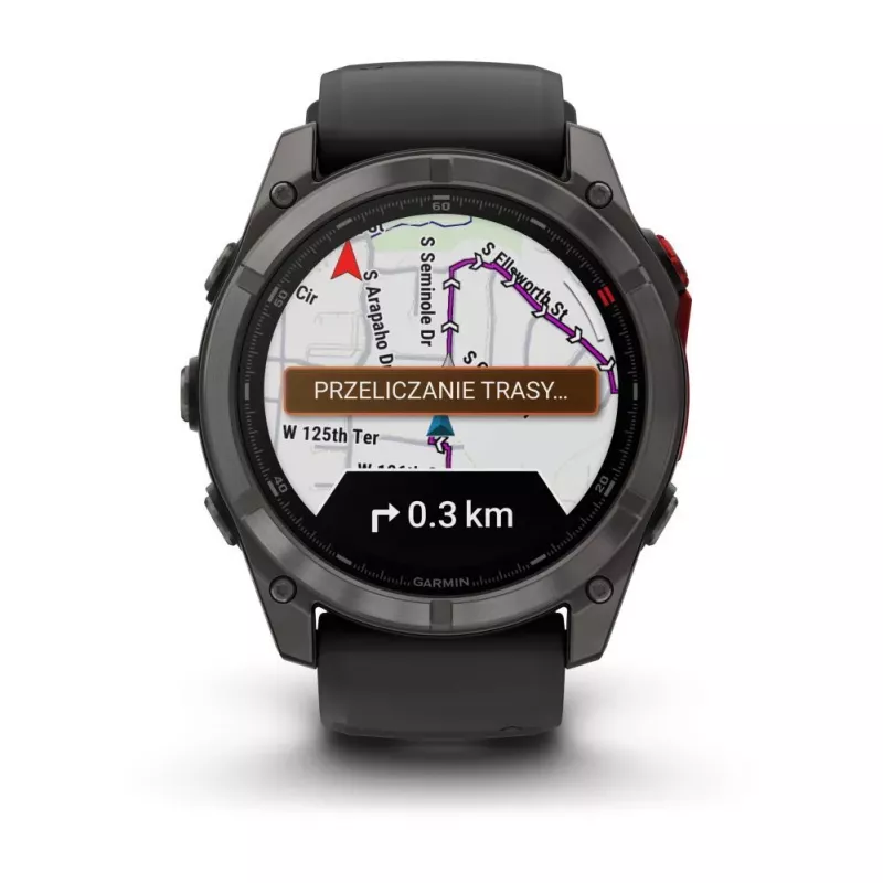 Garmin fenix 8 Pro 51 mm MicroLED Sapphire Carbon Grey DLC Titanium con correa de silicona negra/pebblegrey