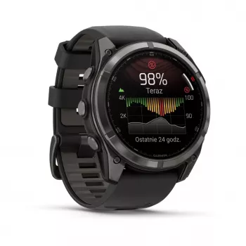 Garmin fenix 8 Pro 51 mm MicroLED Sapphire Carbon Grey DLC Titanium con correa de silicona negra/pebblegrey