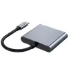 Tech-Protect V1 Adaptador hub USB-C 3 en 1 - USB-A 3.0, USB-C PD 100W, HDMI 4K 30Hz - Gris