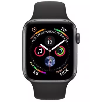 Apple Watch Series 4 40 mm Caja de aluminio gris espacial con correa deportiva Negra
