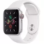 Apple Watch Series 5 GPS Plata 44 mm Caja de aluminio con correa deportiva Blanca