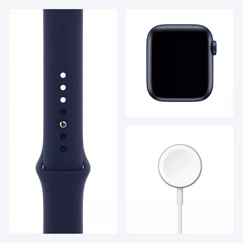 Apple Watch Series 6 GPS, 40 mm Caja de aluminio con correa deportiva Azul marino profundo