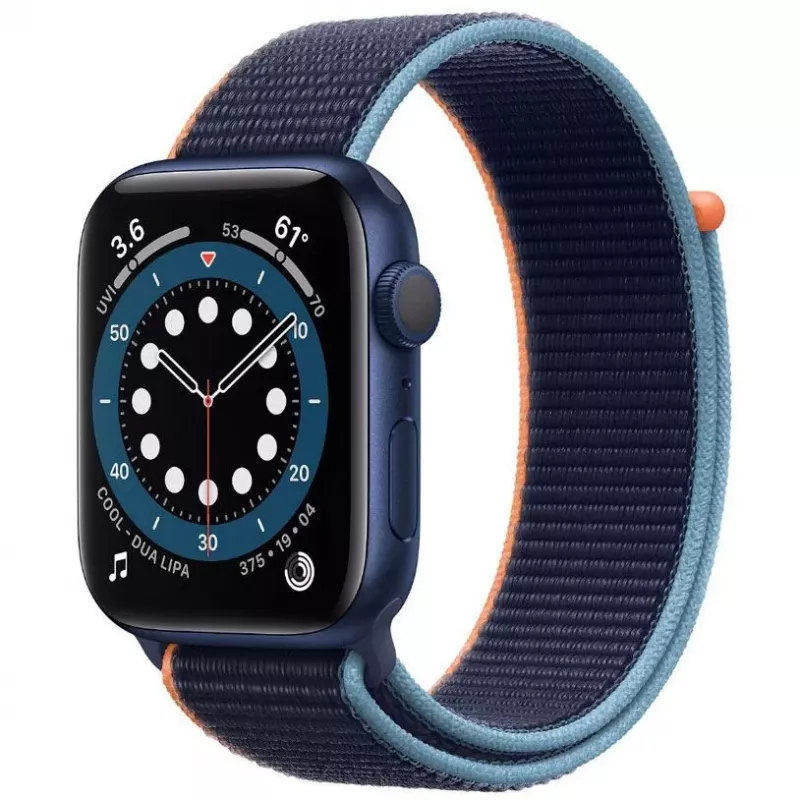 Apple Watch Series 6 GPS, 44 mm Caja de aluminio con correa deportiva Azul marino profundo