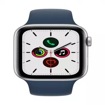 Apple Watch SE GPS 44 mm Caja de aluminio plata con correa deportiva Azul abismo
