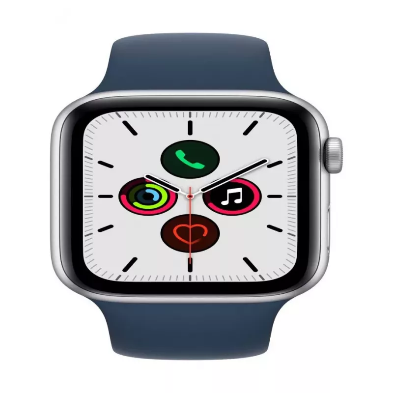 Apple Watch SE GPS 44 mm Caja de aluminio plata con correa deportiva Azul abismo
