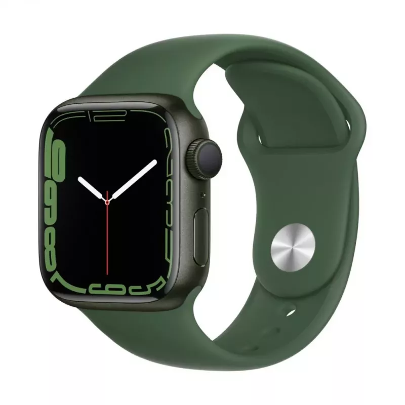 Apple Watch Series 7 GPS, 41 mm Caja de aluminio verde con correa deportiva - Regular Verde trébol