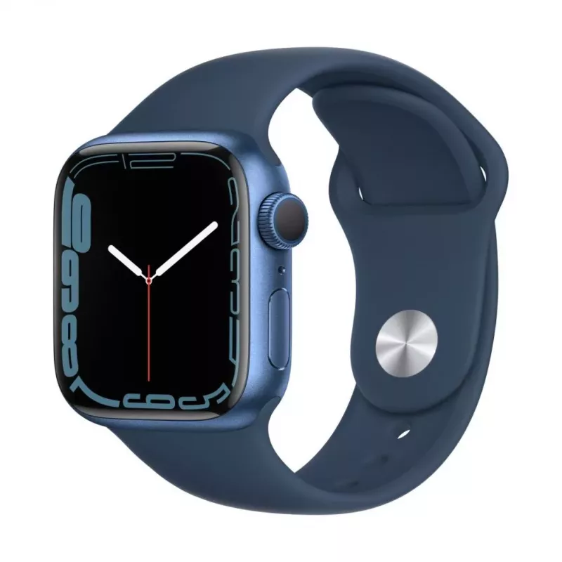 Apple Watch Series 7 GPS, 41 mm Caja de aluminio azul con correa deportiva - Regular Azul abismo