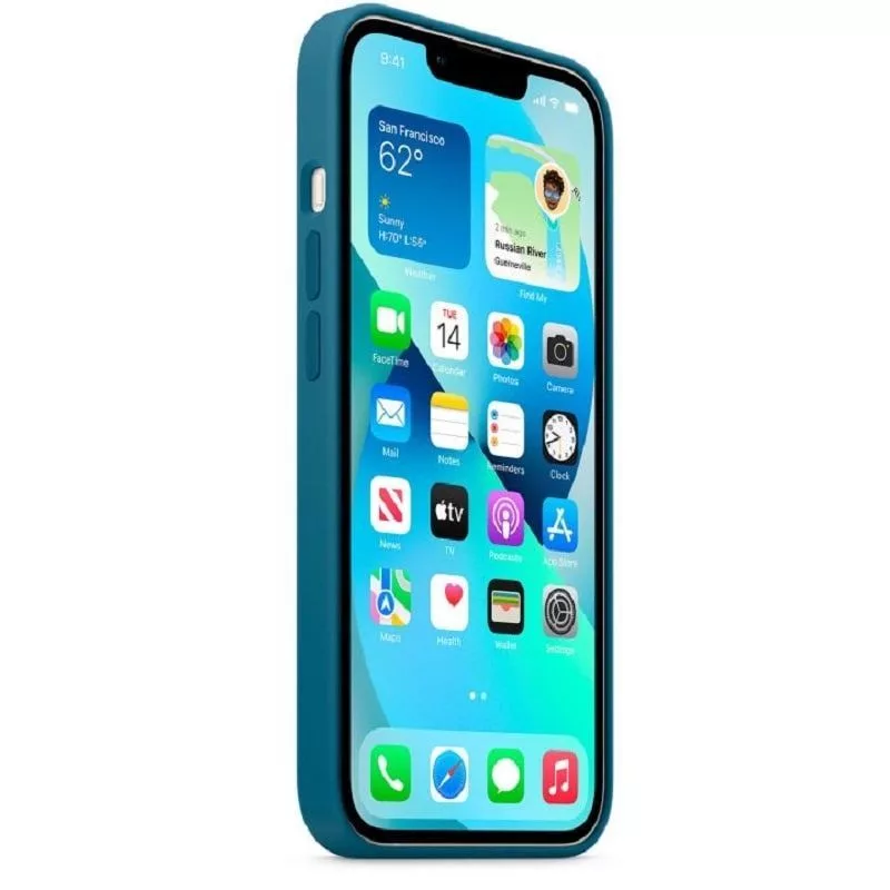 Apple iPhone 13 Funda de silicona con MagSafe Azul arrendajo