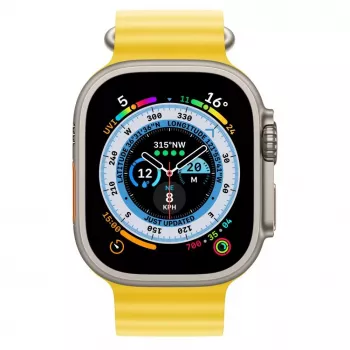 Apple Watch Ultra GPS + Cellular, caja de titanio de 49mm con correa Ocean amarilla