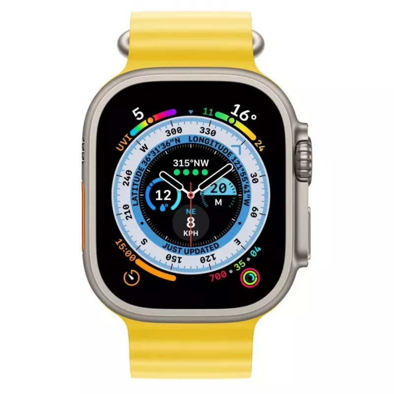 Apple Watch Ultra GPS + Cellular, caja de titanio de 49mm con correa Ocean amarilla