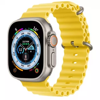Apple Watch Ultra GPS + Cellular, caja de titanio de 49mm con correa Ocean amarilla