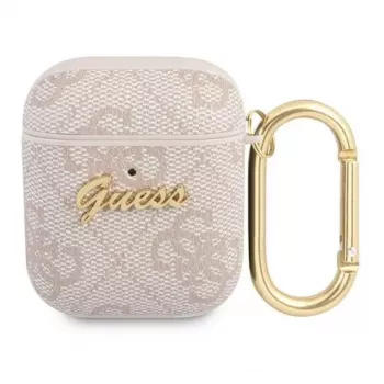 Guess funda Apple AirPods 1/2 4G Script Metal Collection rosa