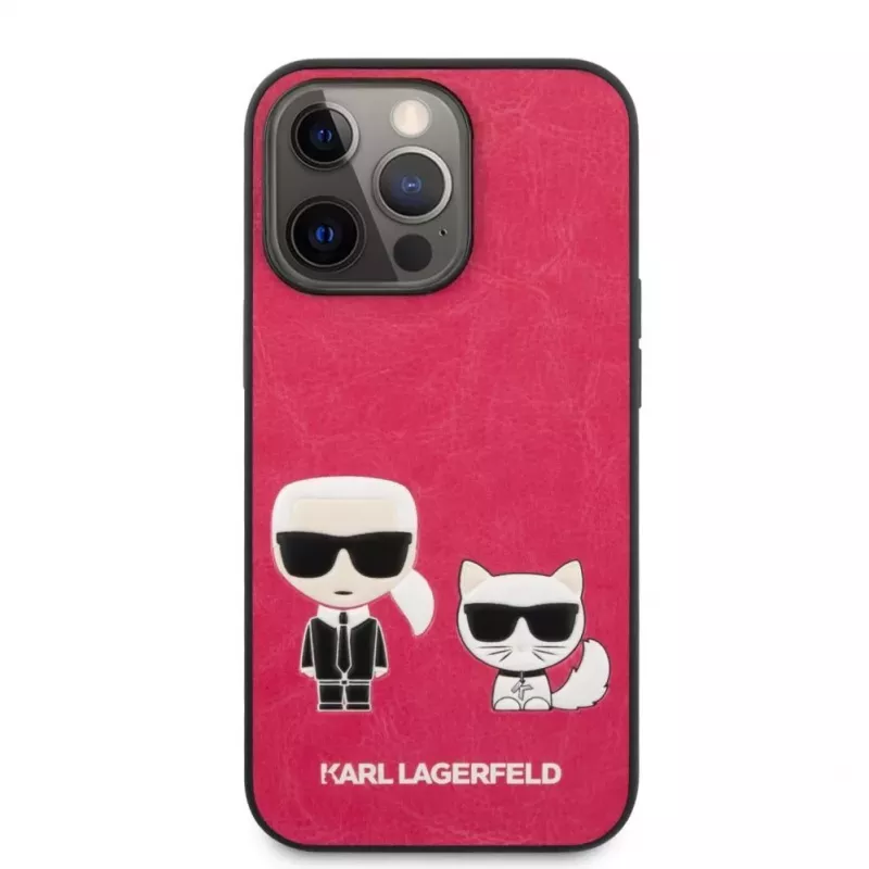 Karl Lagerfeld funda Apple iPhone 13 Pro Choupette PU piel fucsia