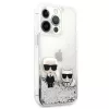 Karl Lagerfeld funda Apple iPhone 13 Pro Liquid Glitter Choupette plateada