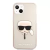Karl Lagerfeld funda Apple iPhone 13 TPU Full Glitter Head dorada