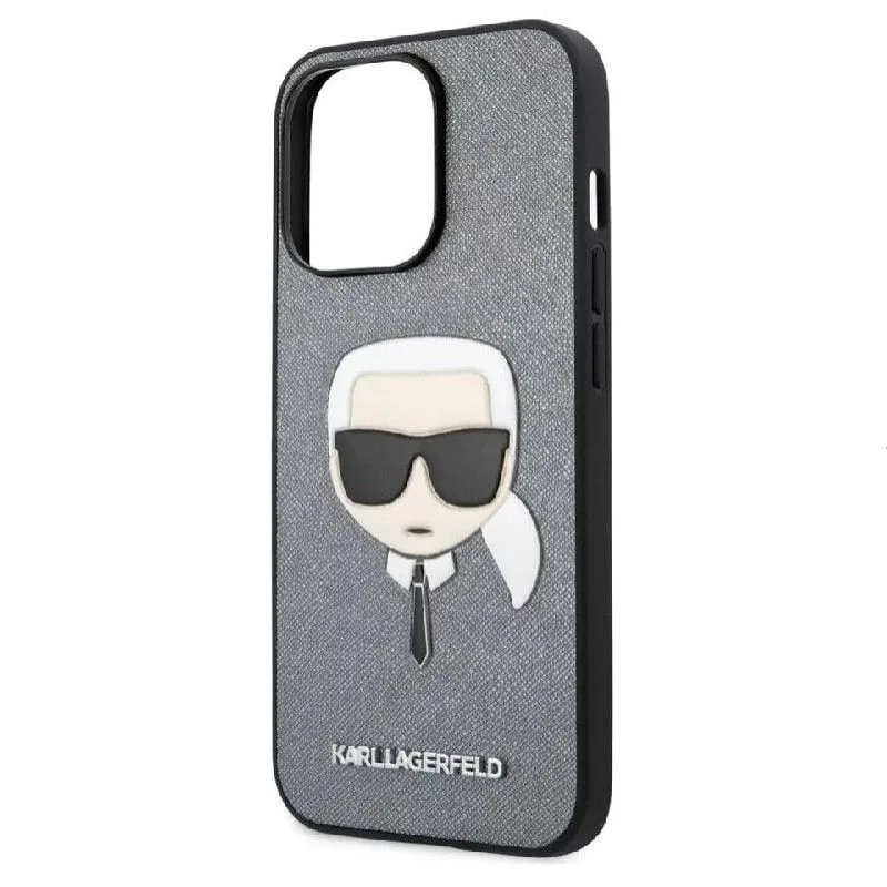 Karl Lagerfeld funda Apple iPhone 13 Pro Saffiano Karl Head plateada