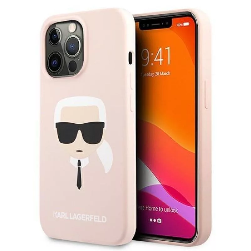 Karl Lagerfeld funda Apple iPhone 13 Pro Liquid Silicone Karl Head rosa