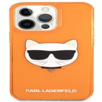 Karl Lagerfeld funda Apple iPhone 13 Pro Fluo TPU Choupette Head naranja
