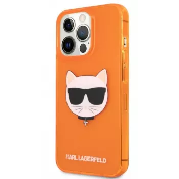Karl Lagerfeld funda Apple iPhone 13 Pro Fluo TPU Choupette Head naranja