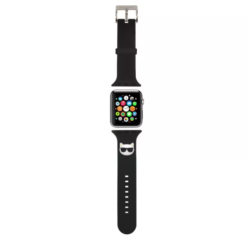 Karl Lagerfeld correa para Apple Watch 38/40/41mm Choupette Head negra