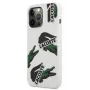 Lacoste funda Apple iPhone 13 Pro silicona líquida Allover Pattern blanca