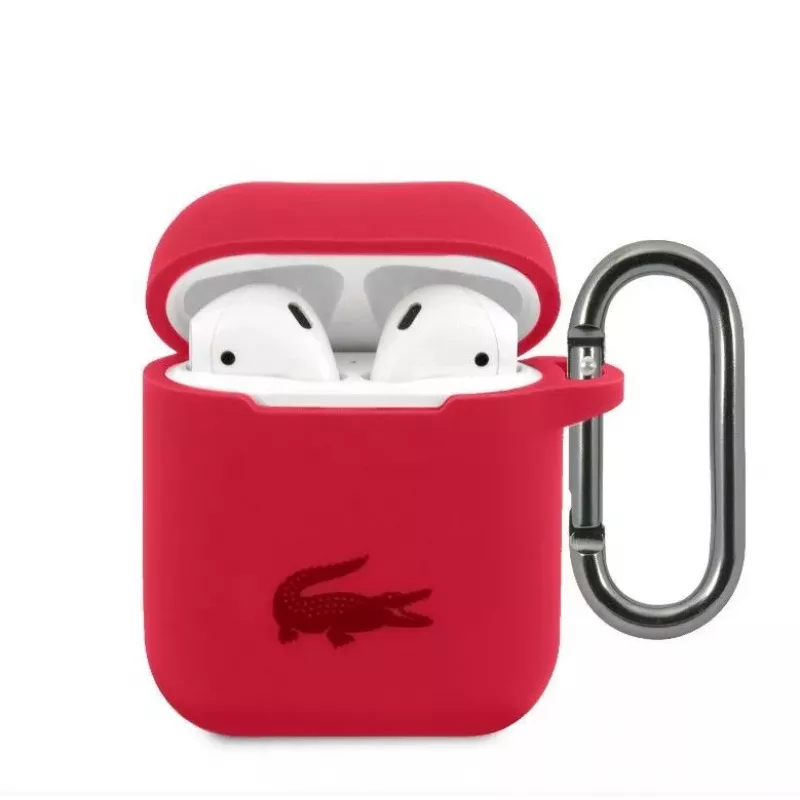 Lacoste funda Apple AirPods 1/2 silicona líquida Glossy Printing Logo roja