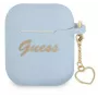 Guess funda AirPods 1/2 silicona Charm Heart Collection azul