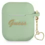 Guess GUA2LSCHSN funda de silicona Charm Heart Collection para Apple AirPods 1/2, verde