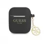 Guess funda de silicona Apple 4G Charms para AirPods 1/2 negra