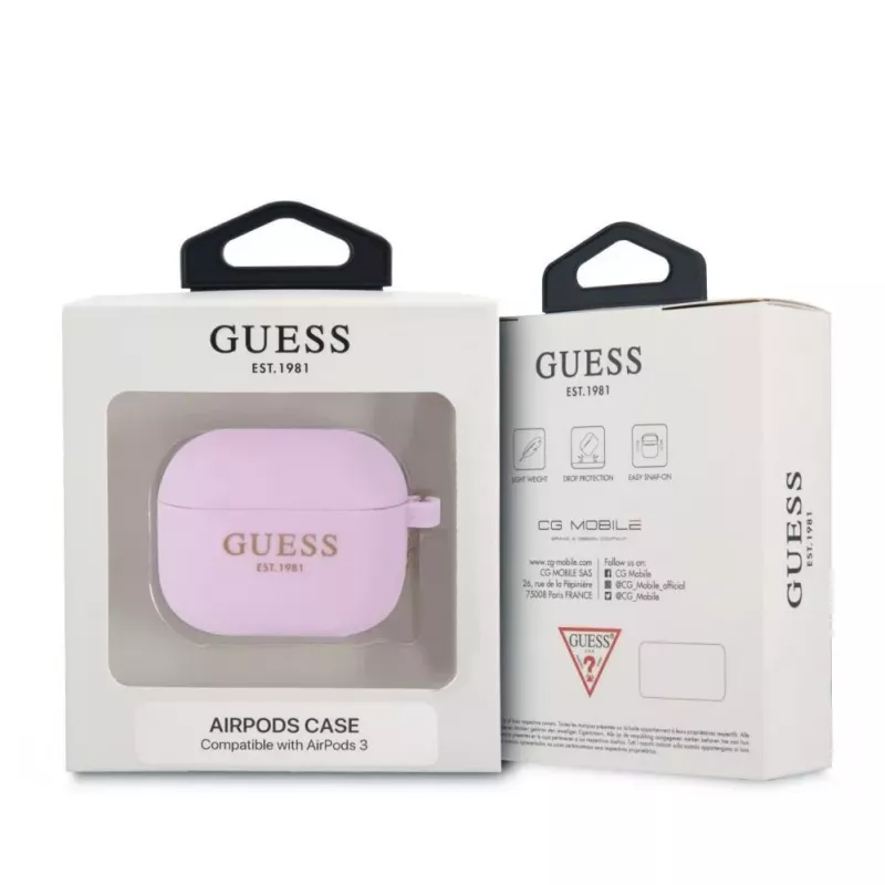 Guess funda de silicona Apple AirPods 3 Charms lila
