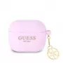 Guess funda de silicona Apple AirPods 3 Charms lila