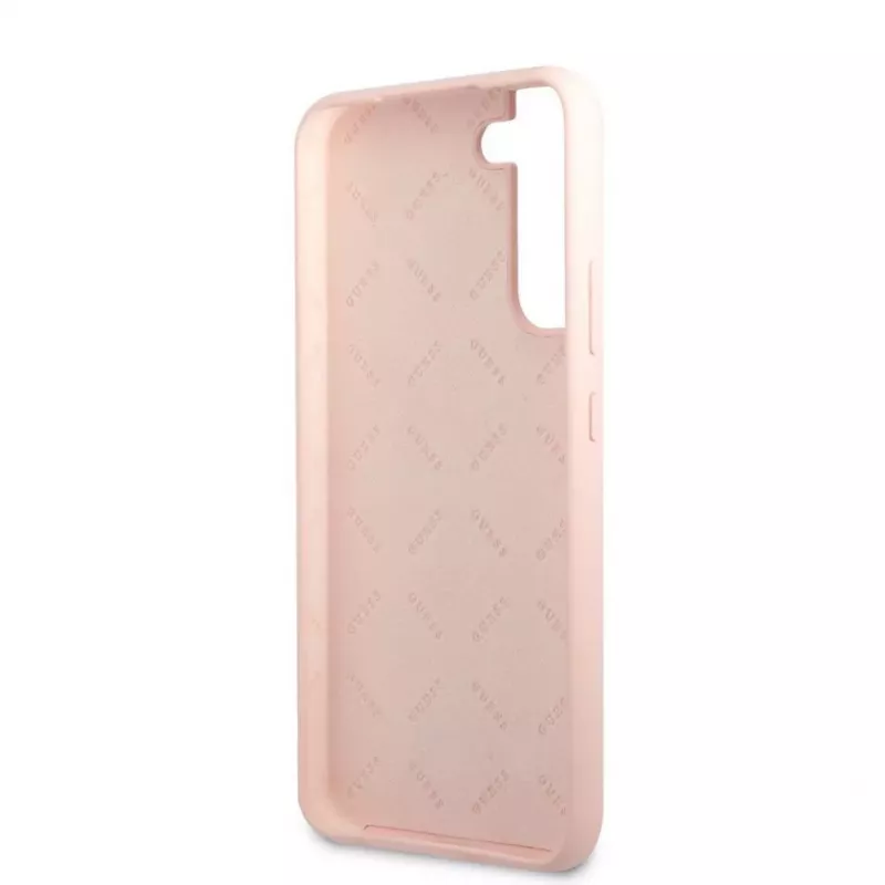 Guess funda de silicona Metal Logo para Samsung Galaxy S22 Plus - rosa