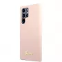 Guess funda Samsung Galaxy S22 Ultra silicona Metal Logo rosa
