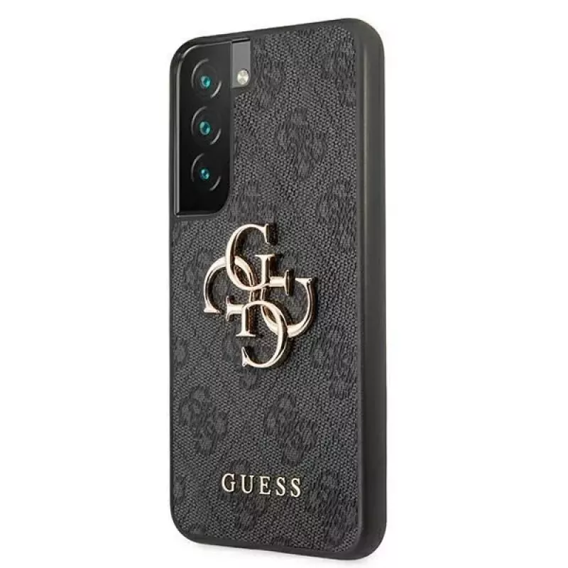 Guess GUHCS22S4GMGGR S901 funda rígida para Samsung Galaxy S22, gris, 4G Big Metal Logo