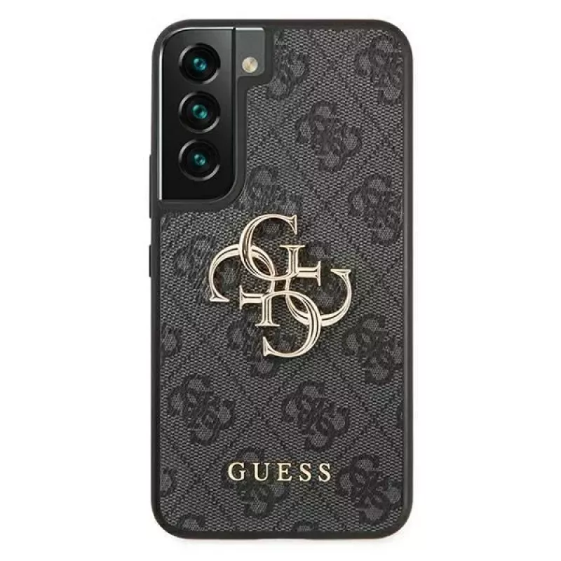 Guess GUHCS22S4GMGGR S901 funda rígida para Samsung Galaxy S22, gris, 4G Big Metal Logo