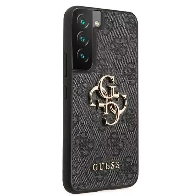 Guess GUHCS22S4GMGGR S901 funda rígida para Samsung Galaxy S22, gris, 4G Big Metal Logo